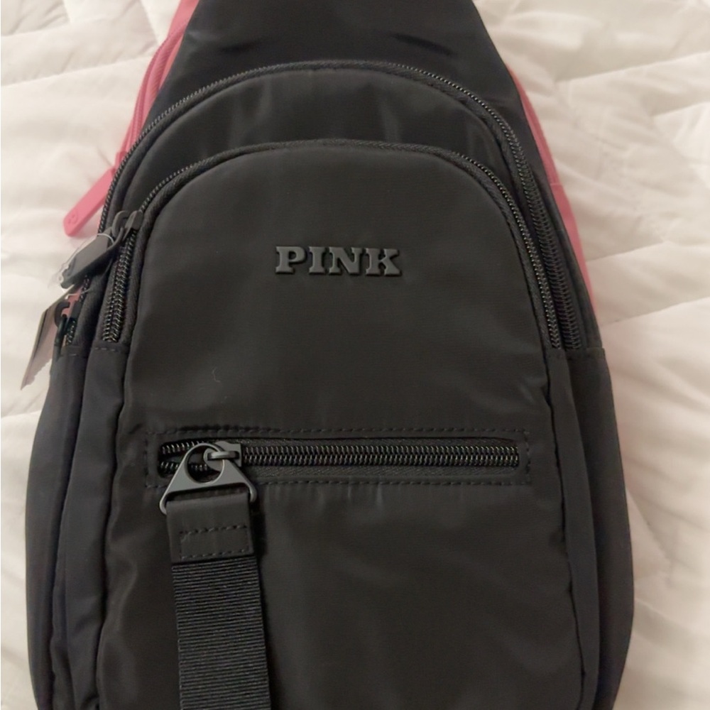 PINK Victoria's Secret Black and Pink Men's Bag